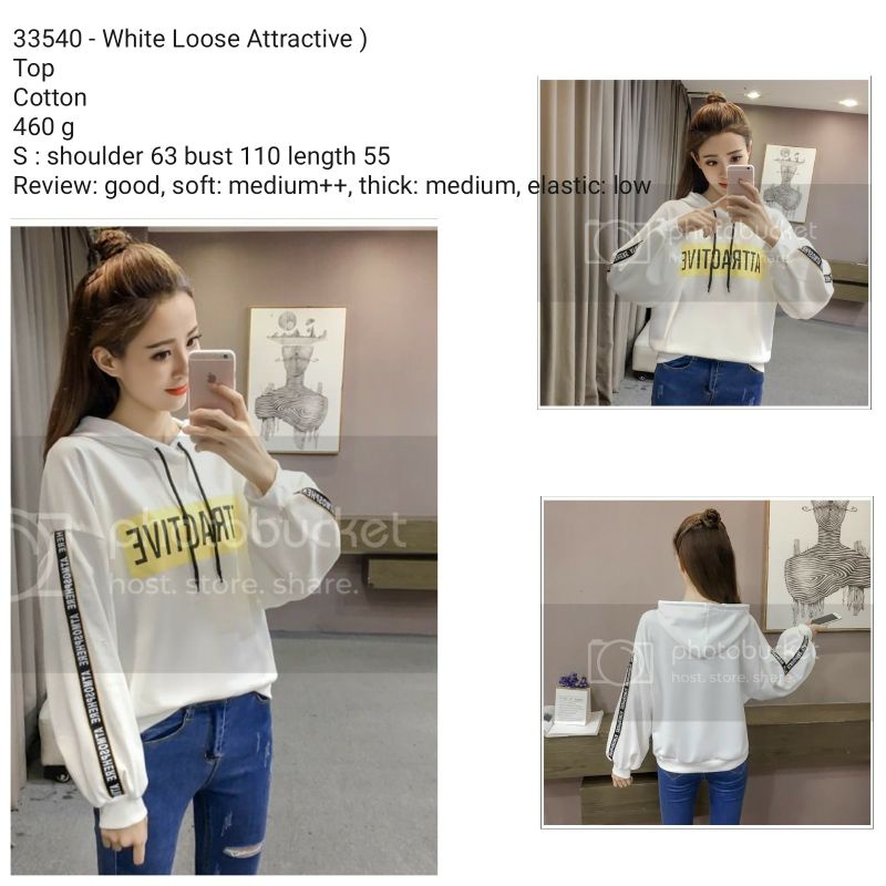 Kaos jumbo kupluk attractive putih lengan panjang keren