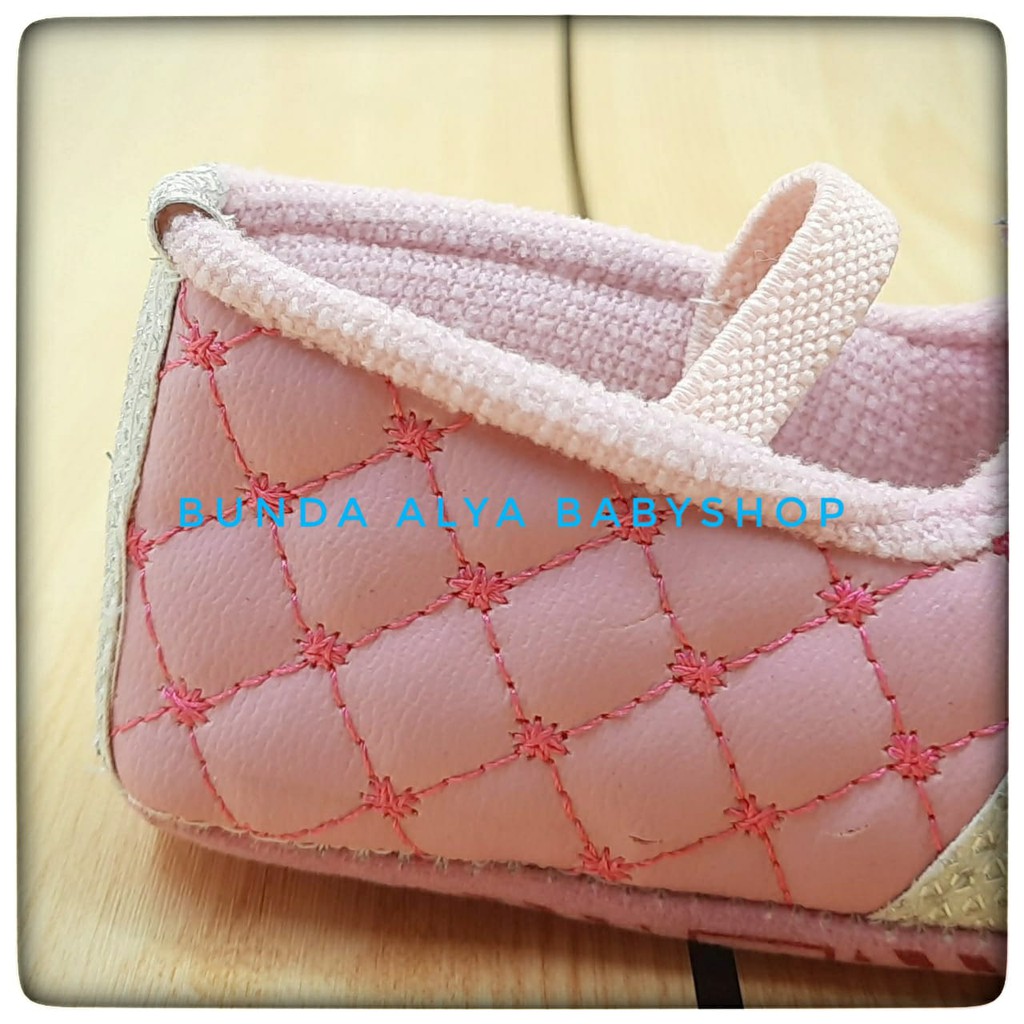 Sepatu Bayi Perempuan Pita PINK - Prewalker Baby Girl - PW Bayi - Sepatu Bayi Cewek Alas Kain SALE