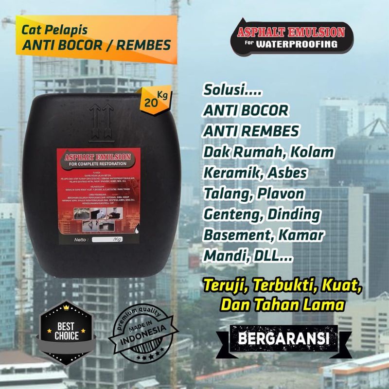 Jual Cat Pelapis Anti Bocor Aspal Cair Anti Bocor Asphalt Emulsion For Waterproofing 20 Kg 2000