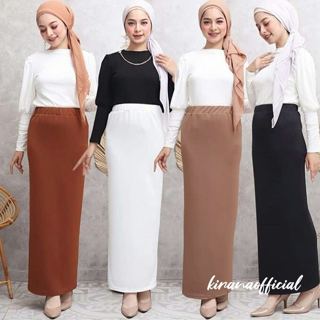 Rok span panjang/rok span scuba panjang premium/rok span maxy premium
