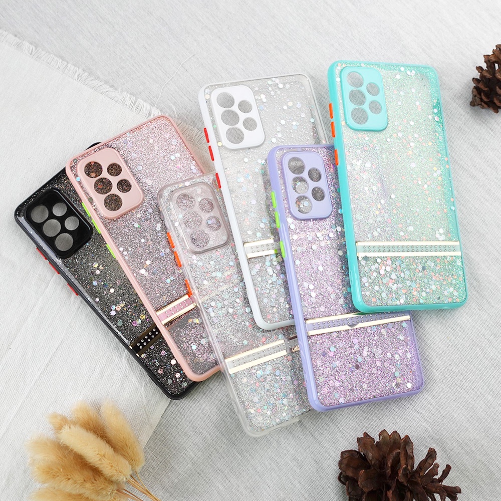 CASE GLITTER SAMSUNG A03S A22 4G A72 IPHONE XR 12 PRO 12 PRO MAX 13 13 PRO 13 PRO MAX OPPO A15 A74 4G A74 5G REALME C20 Y20 Y12S Y20 Y21S XIAOMI REDMI 10 REDMI 9T CASING GLITTER HARDCASE GLITTER