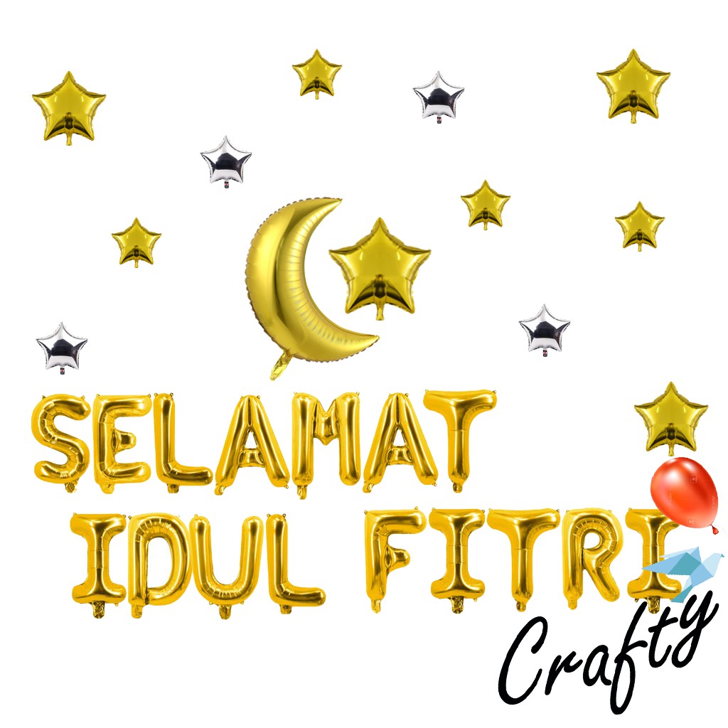 [PAKET] RAMADHAN Set IDUL FITRI BULAN BINTANG Balon Dekorasi Lebaran