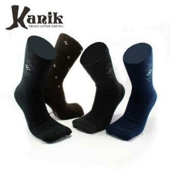 Kazarasock - Kaos Kaki Pria Panjang Hitam - Kanik Mensock Motif