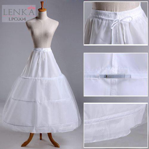 LENKA Rok Dalaman Gaun Pengantin Bridal Petticoat Pengembang Dress Putih 3 Ring LPC004