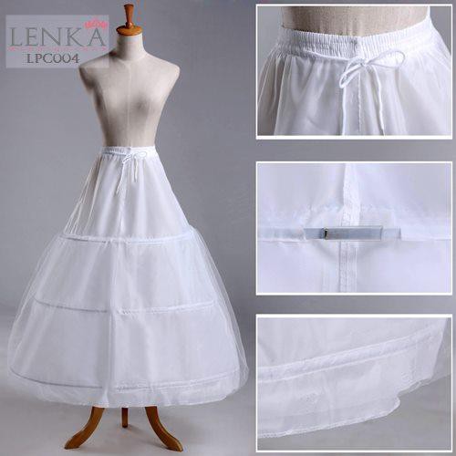 [READY STOCK] ROK DALAMAN GAUN PENGEMBANG PETTICOAT PUTIH 3 RING LPC004