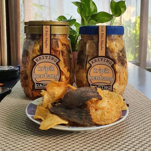 

Kripik kentang daging (kriting)