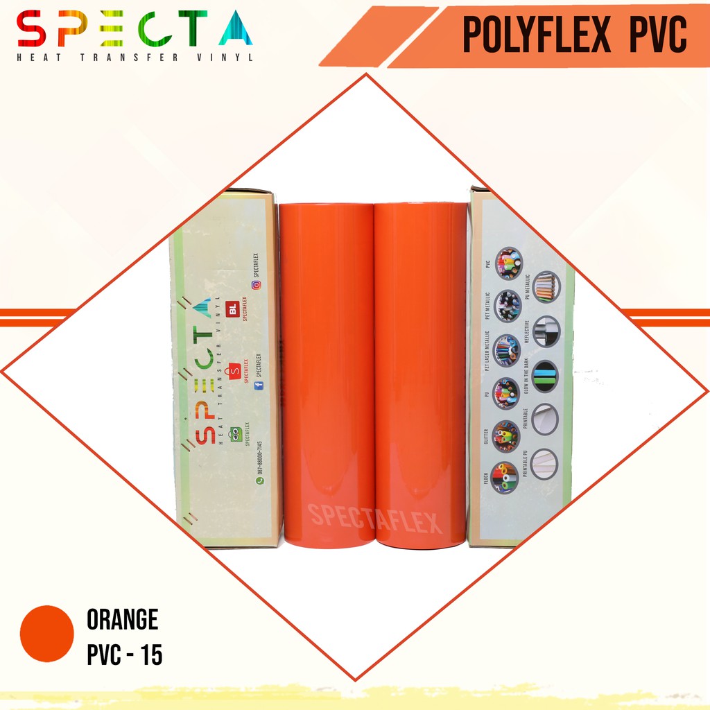 SPECTAFLEX POLYFLEX KOREA PVC-15 ROLL ORANGE HTV VINYL - PVC HTV