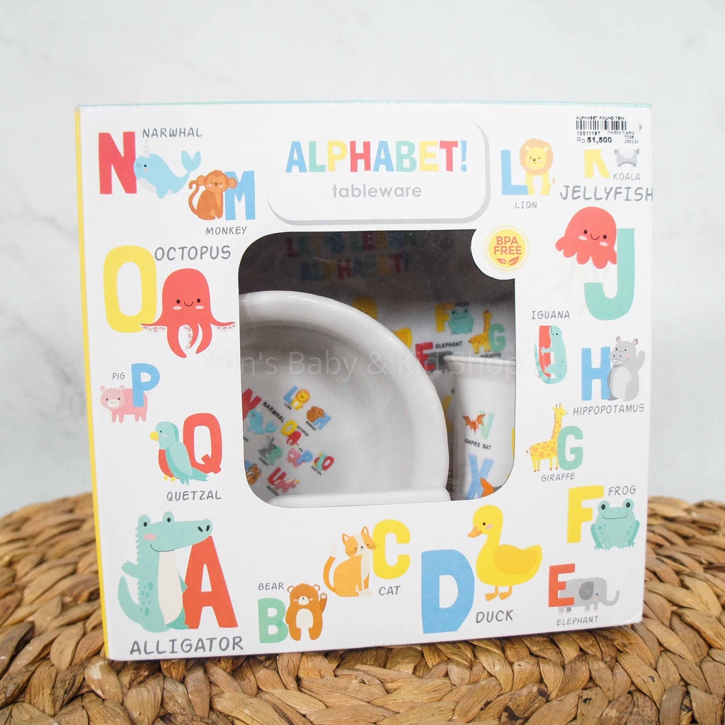 TECHNOPLAST Alphabet Round Tableware Set - Peralatan Makan Baby Set