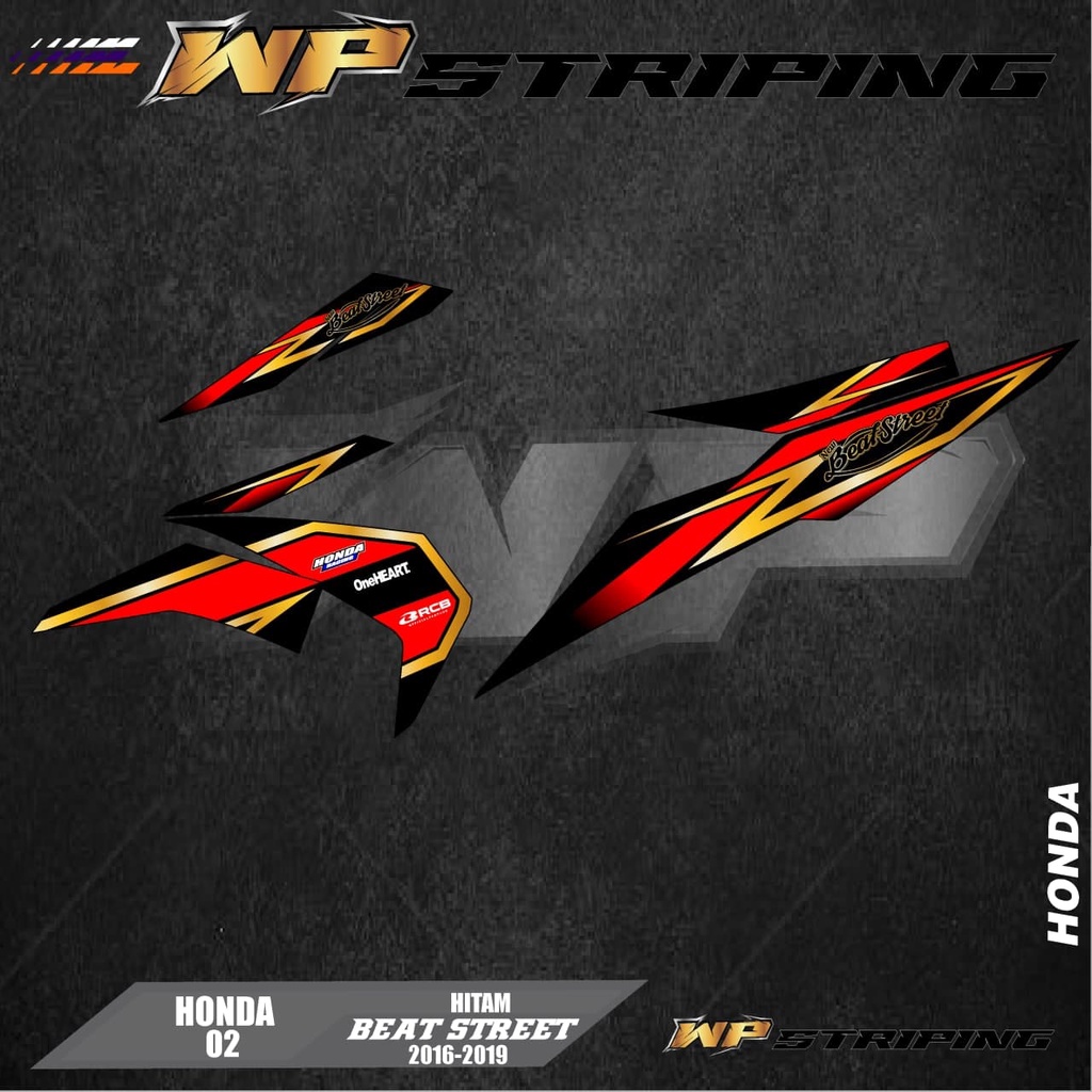 Stiker Striping Beat Street 2016-2019 - Striping Sticker Variasi List Skotlet Motor Honda Beat Stree
