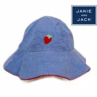Topi anak bucket hat branded Janie&Jack blue strawberry 3-6 month