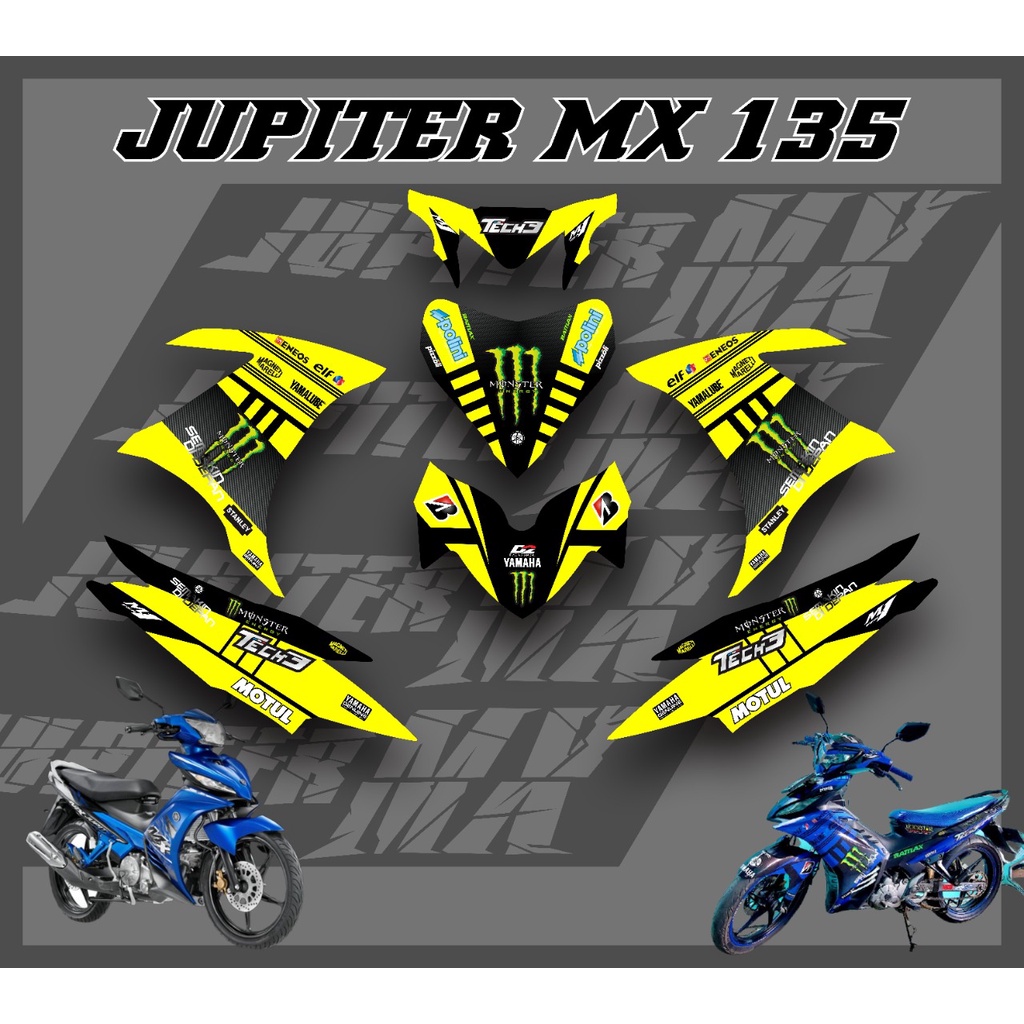 COD Decal Striping Motor Jupiter Mx 135 New Monster Sticker Stiker List Body Motor Striping Variasi