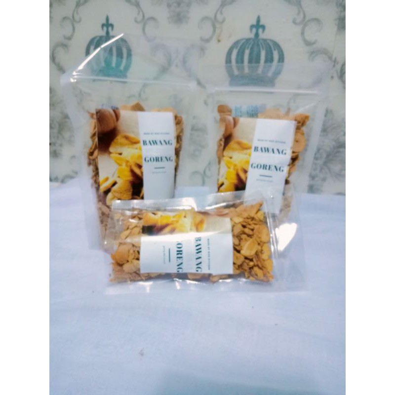 

Bawang putih goreng kemasan pouch ukuran 250gr-1kg