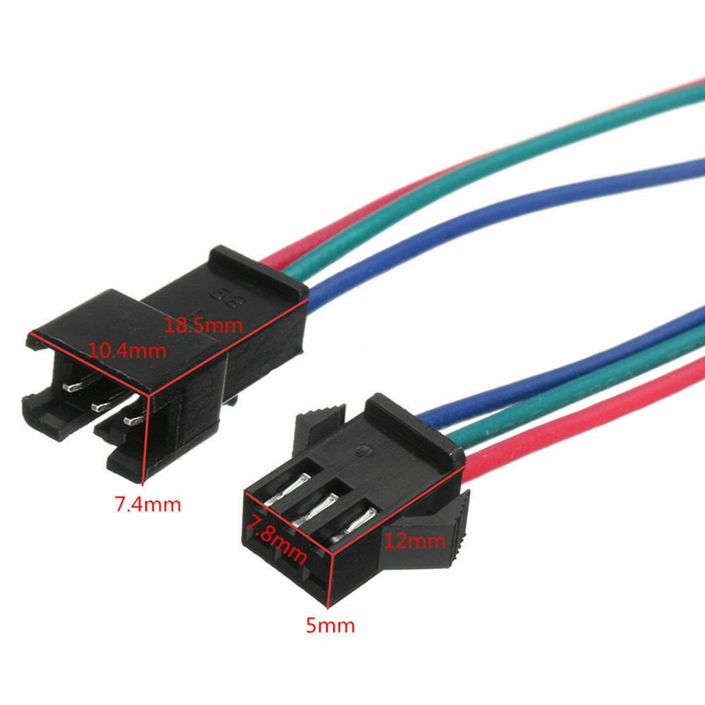 Kabel 3P JST SM Terminal Male Female Connector 3 Pin Socket Kabel Pengait Jantan Betina