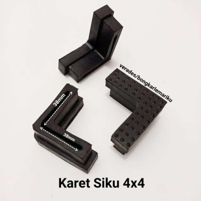 Karet Siku 4x4 Pengaman Kaki Rak Besi Kursi Meja Tebal Karet Siku 4x4 Pengaman Kaki Rak Besi Kursi Meja Tebal