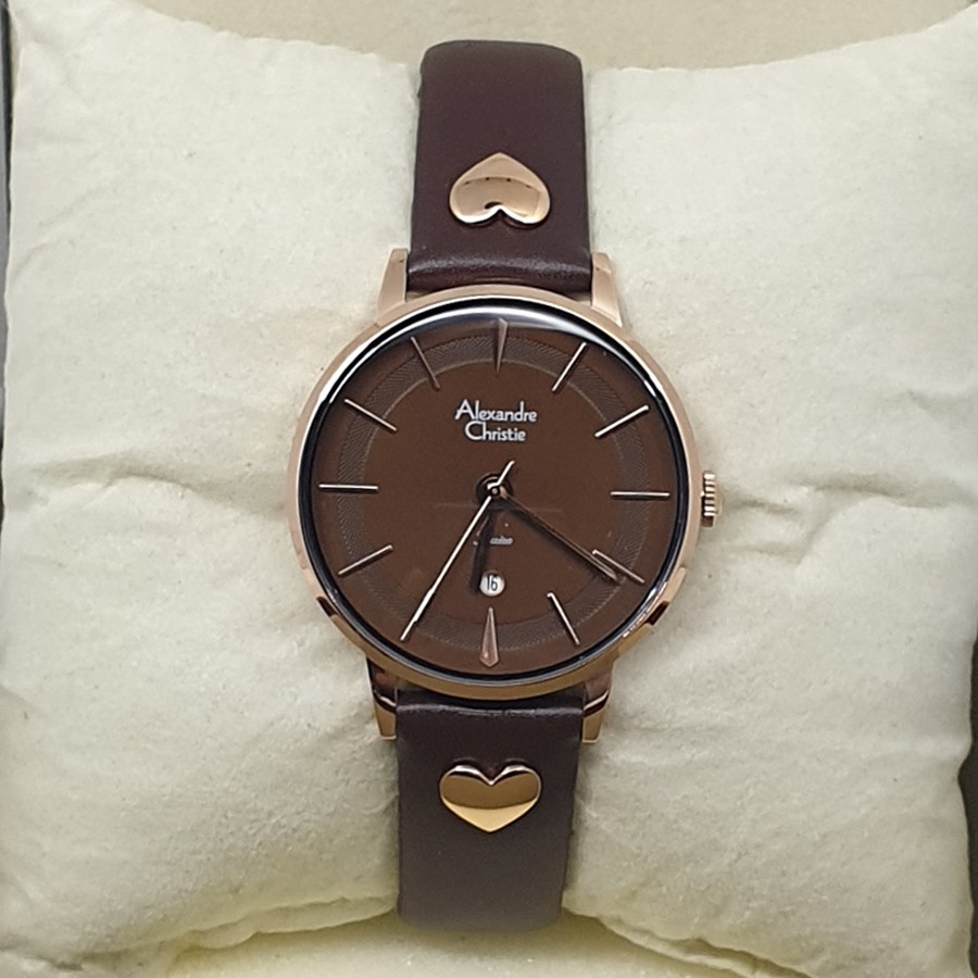 Alexandre Chritie Ac2774 Rosegold Brown,Jam Tangan Wanita,Original