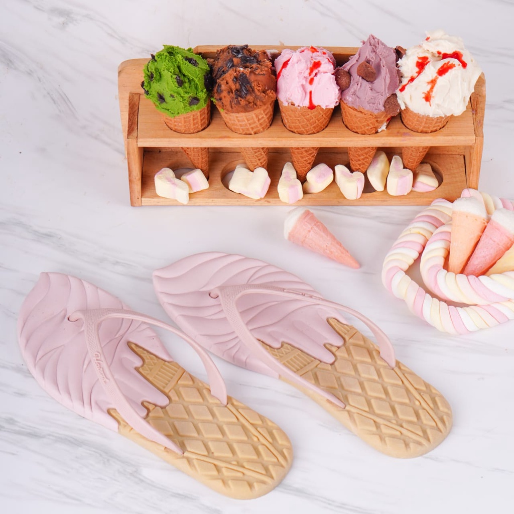 Sandal Jepit Wanita Model Blackpink Ice Cream Sendal Jepit Andin terbaru Sandal Havana Ice Cream