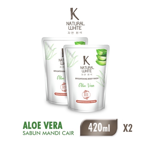 K Natural Bodywash White Aloe Vera Pouch 400ML Twinpack