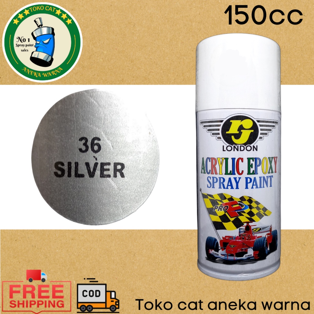 cat semprot 150cc rj london silver spray paint pilok pilox