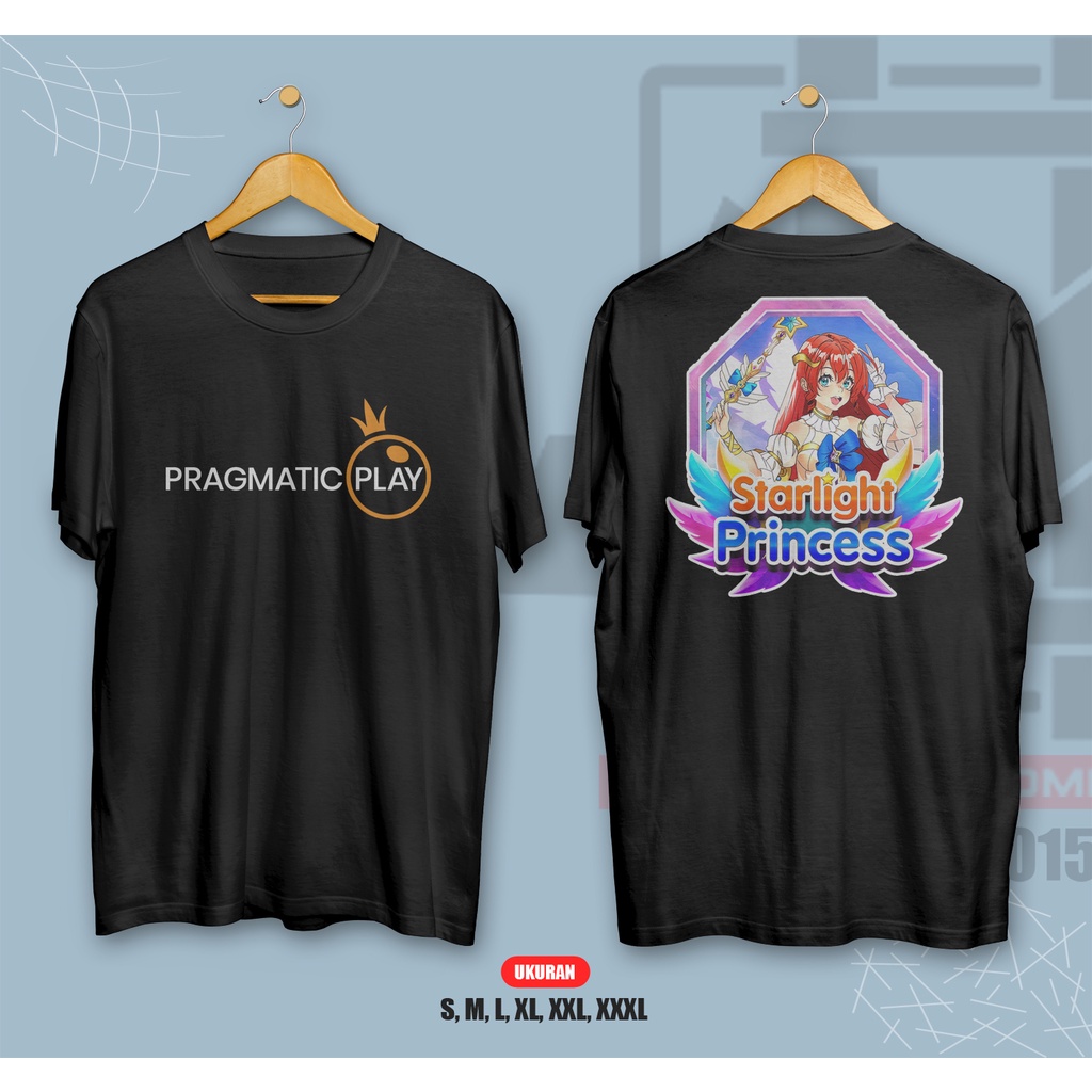 KAOS PRAGMATIC PLAY PRINCESS STARLIGHT COTTON COMBED 30S LENGAN PENDEK