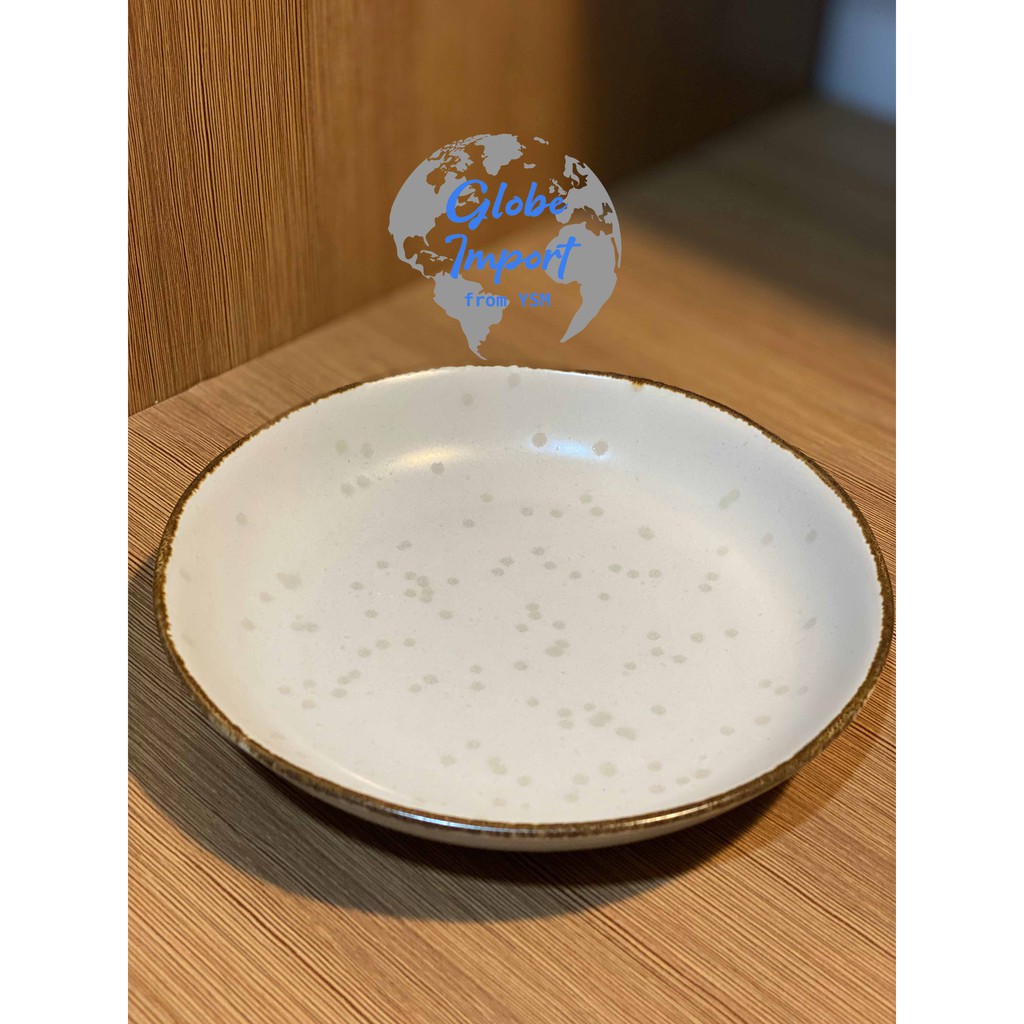 Piring Makan Dinner Plate Motif Spotted Mewah Hotel Cafe Restaurant