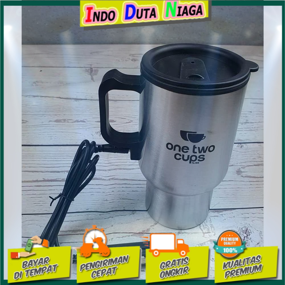 One Two Cups Gelas Insulasi Stainless Steel Pemanas 12V 450ML - NJ88