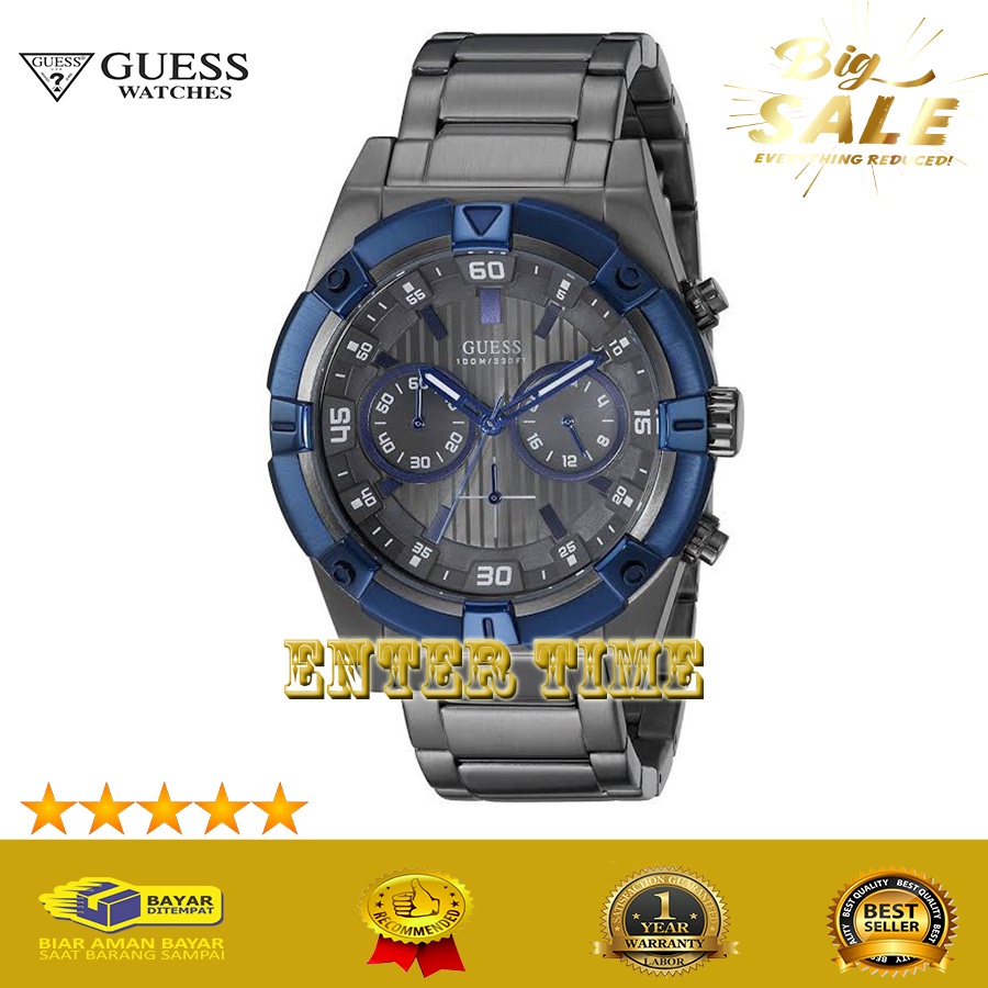 MEGA SALE  JAM ANGAN PRIA IMPORT TERBARU MERK GUESS W0377G5 STAINLESS JAM TANGAN FASHION PRIA TERBAR