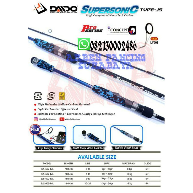JORAN PANCING DAIDO SUPERSONIC PRO SERIES 180 8-17LB TYPE JS...FUJI