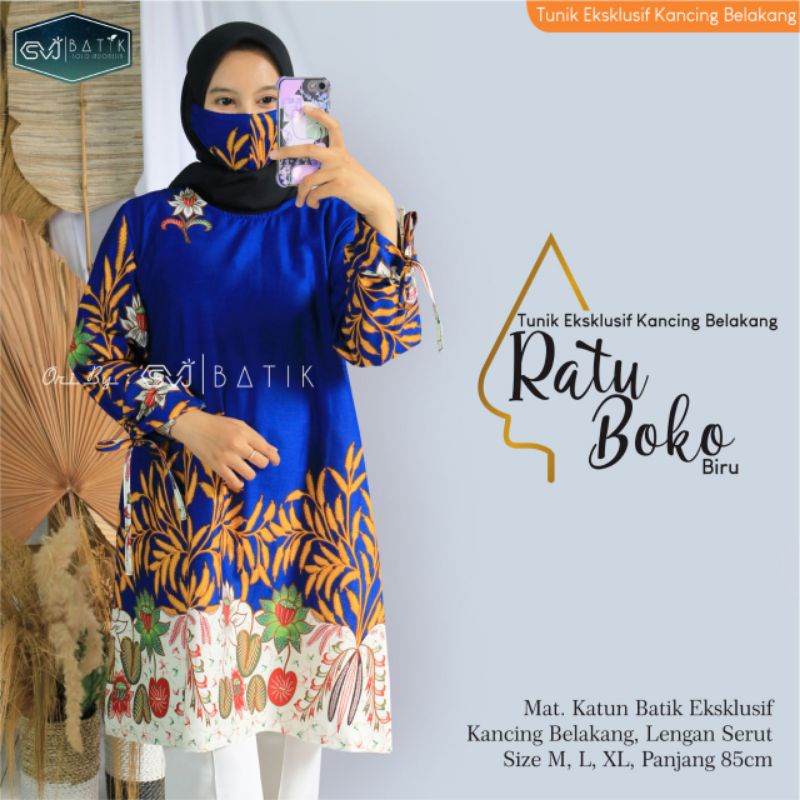 TUNIK KANCING BELAKANG ASLI BUATAN SOLO