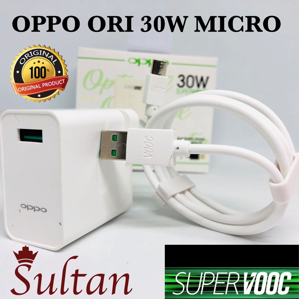 Charger Carger Oppo Reno 4 / 4F charger oppo reno 6 pro 30W Original 100% Type C &amp; Micro USB Vooc 30W Pengisian daya cepat