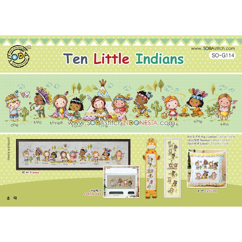 Paket DIY Craft Sulam Kristik / Cross Stitch Sodastitch SO-G114 - Ten Little Indians