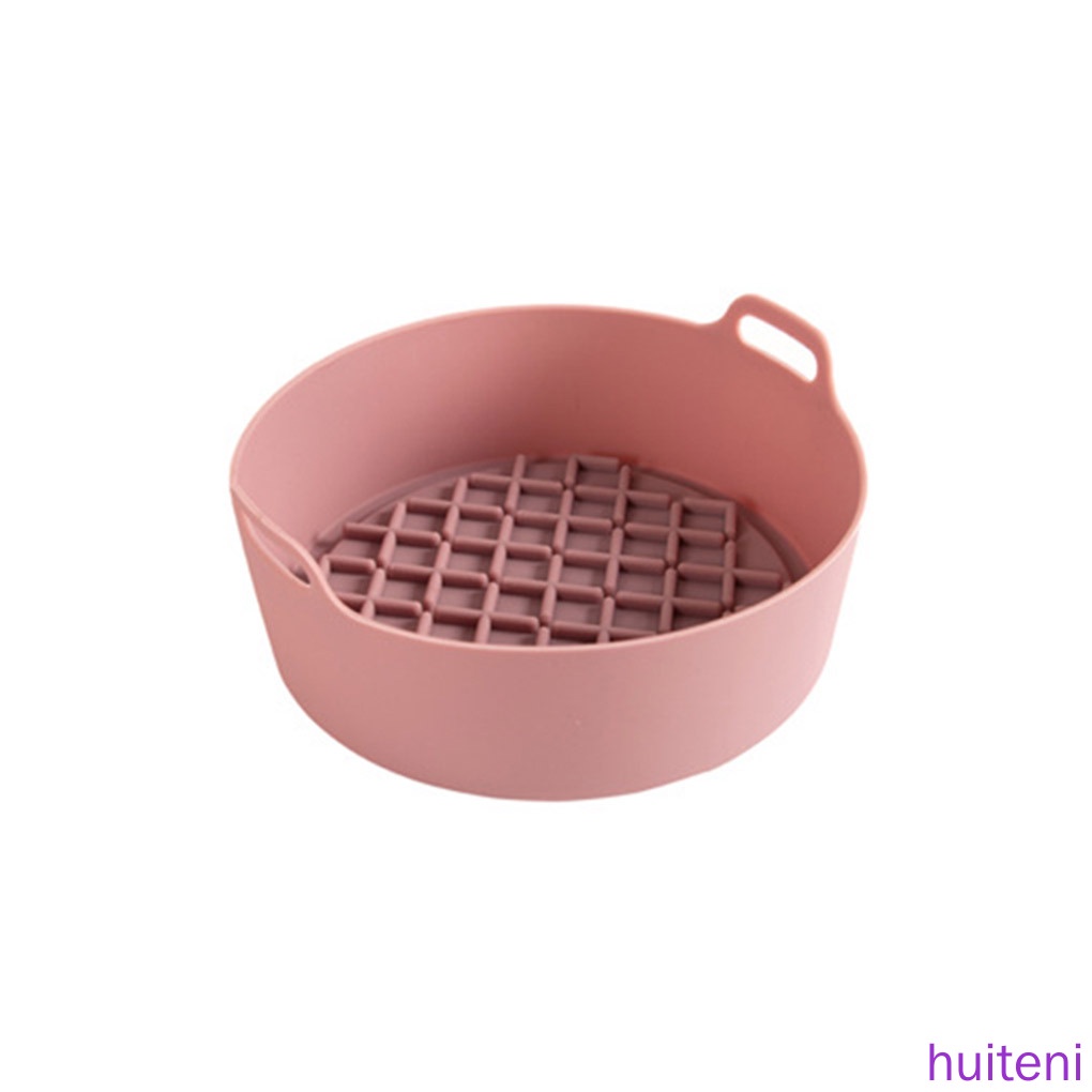 (Huite) Loyang Silikon Tebal Bentuk Persegi Warna Pink Untuk Bbq / Air Fryer / Oven / Microwave