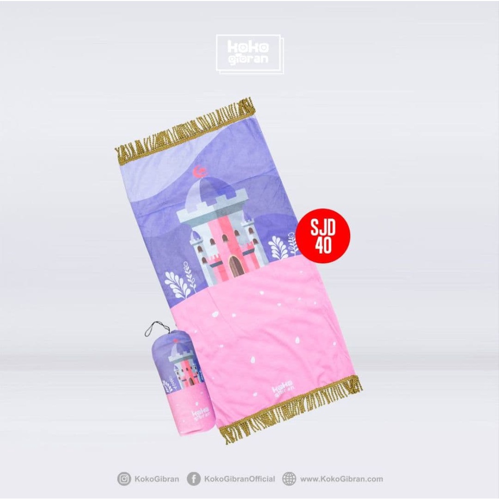 Sajadah Custom Nama -Sejadah Nama - Sajadah Anak Perempuan - Sajadah Anak Karakter - Sajadah Printing Koko Gibran-SJD40