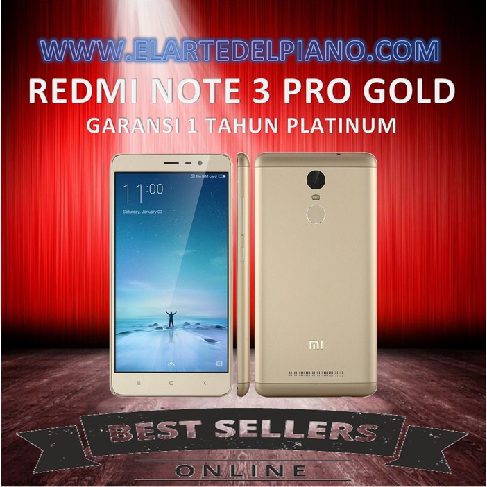 XIAOMI REDMI NOTE 3 PRO 3/32GB GOLD GARANSI DISTRIBUTOR 1 TAHUN
