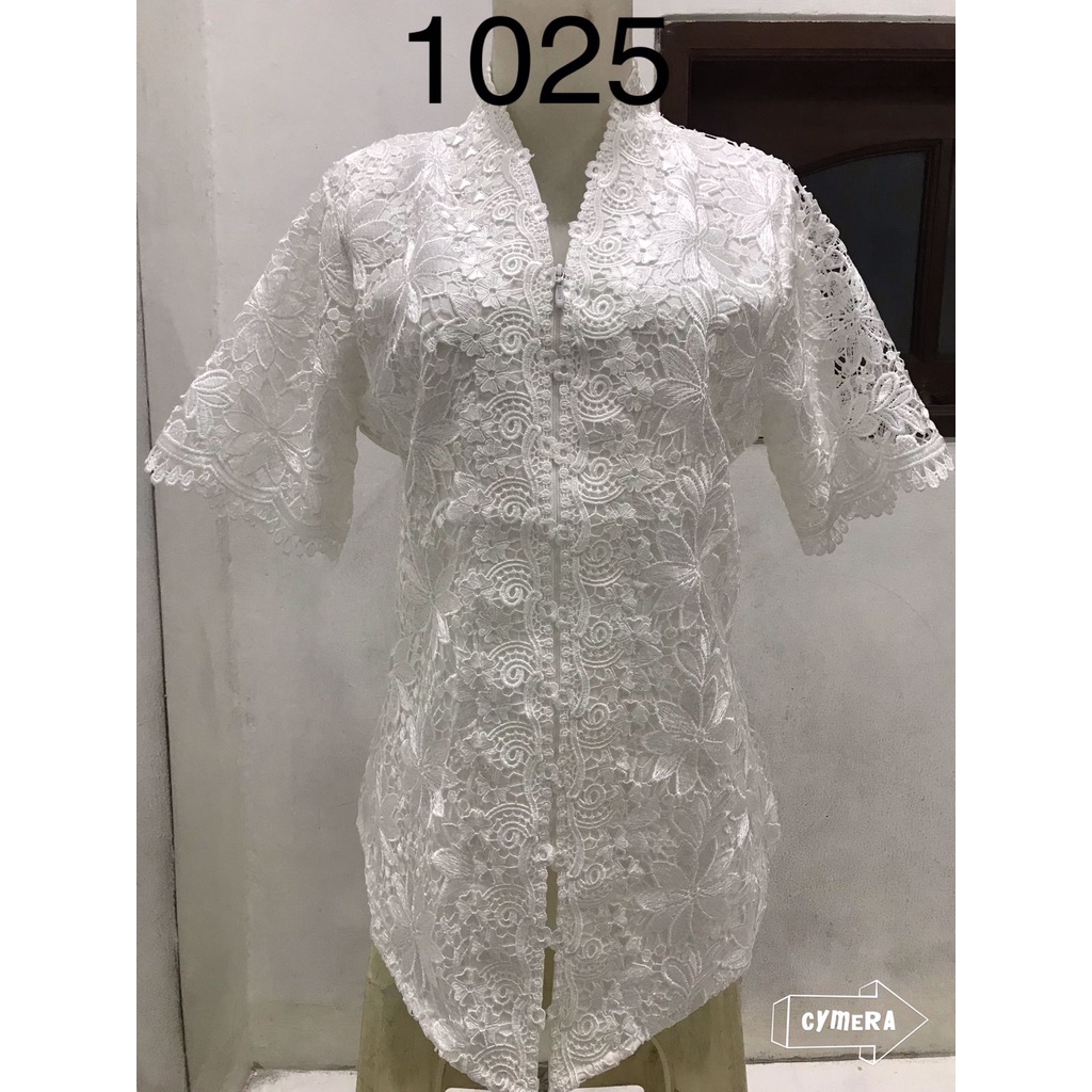 kebaya brukat premium putih tulang tgn pdk //kebaya alexuez premium 1025pdk