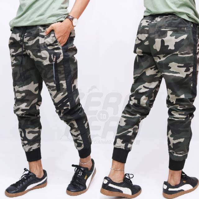 Celana pria jogger loreng army / Celana joger pria army elegants