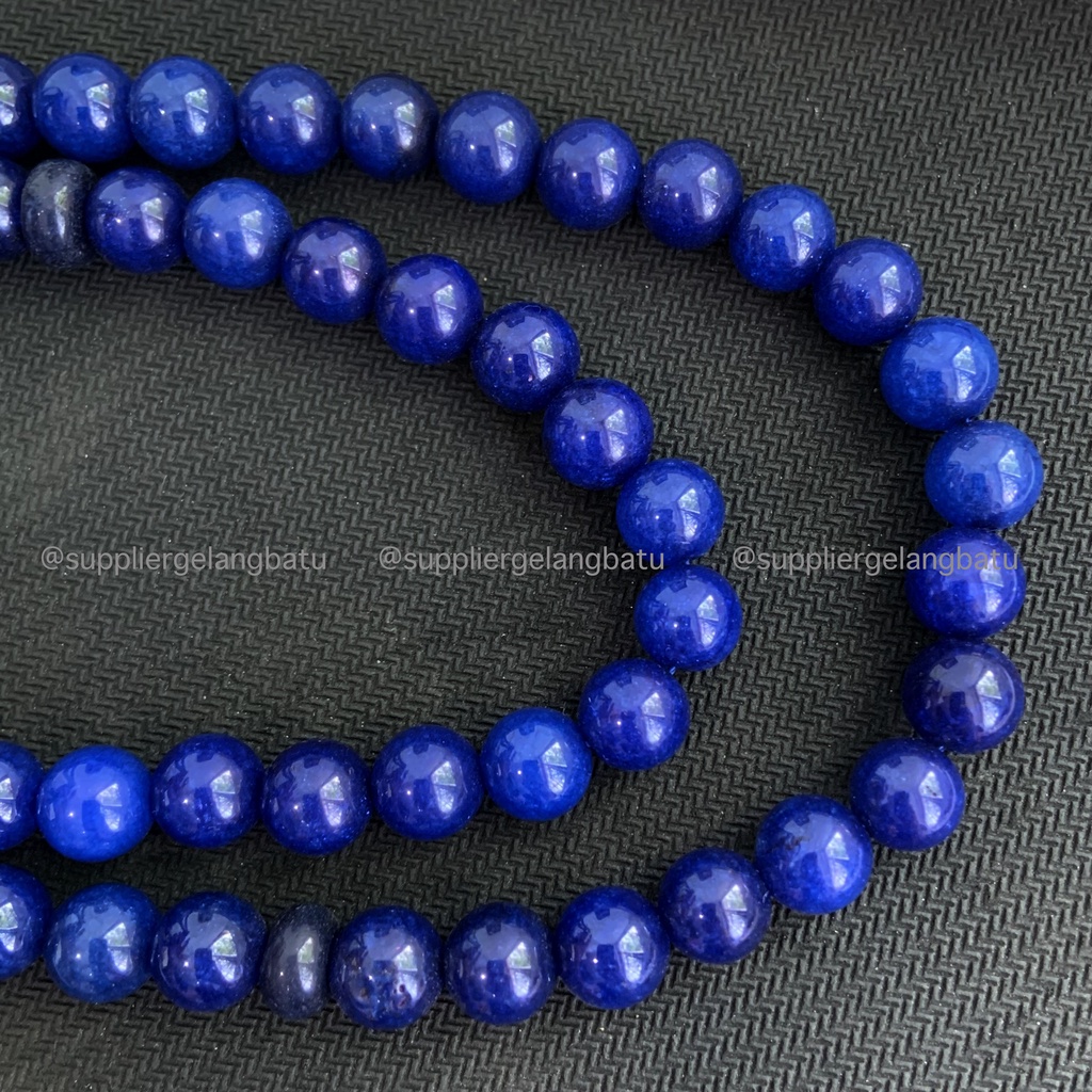 tasbih batu BLUE SAPPHIRE 10mm 99 butir premium tasbeh biru safir akik