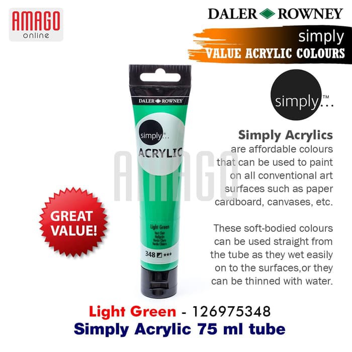 DALER-ROWNEY - SIMPLY ACRYLIC PAINT 75 ML - LIGHT GREEN - 126975348