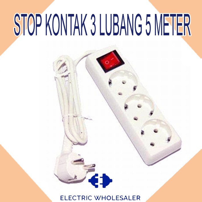 STOP KONTAK 3 LUBANG 5 METER