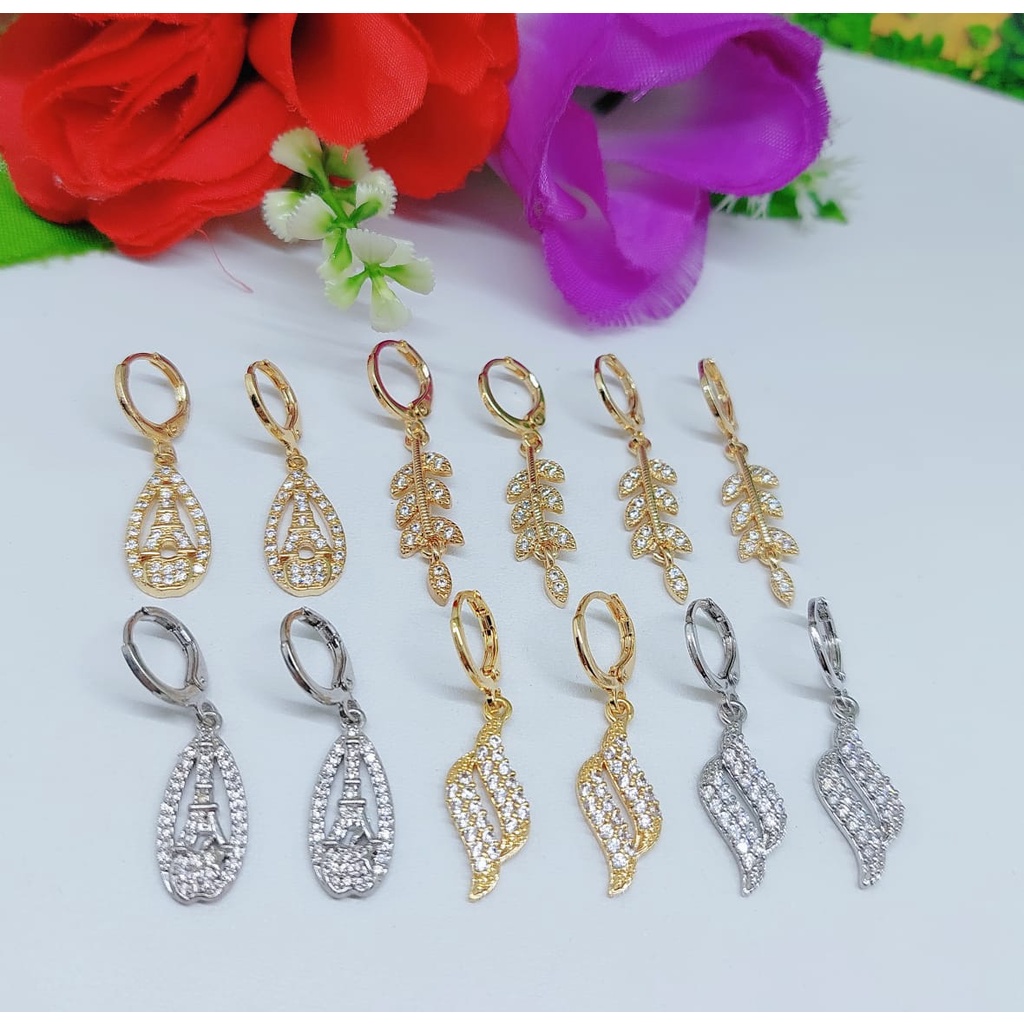 Anting permata lapis emas perhiasan fashion J-L