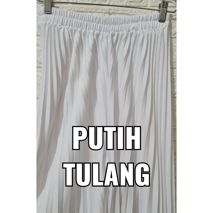 CELANA KULOT PLISKET PREMIUM JUMBO M FIT TO XXL-Putih Tulang