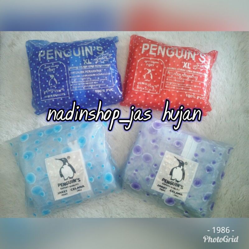Jas hujan Penguin Foxy Polkadot XL Original