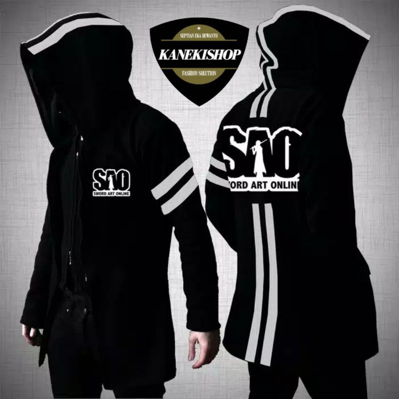 Jaket Jubah Anime SAO - Kirito Black