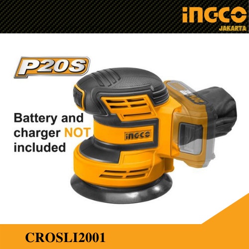 Orbital Sander Cordless 20V / Mesin Amplas Baterai INGCO CROSLI2001