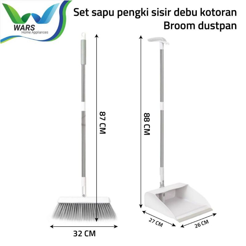 Jual Sapu Pengki Sisir Debu Kotoran Set Broom Dustpan Sapu Skop