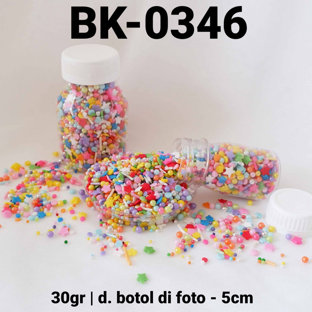 

BK-0346 Sprinkles sprinkle springkel 30gr mutiara bintang rainbow