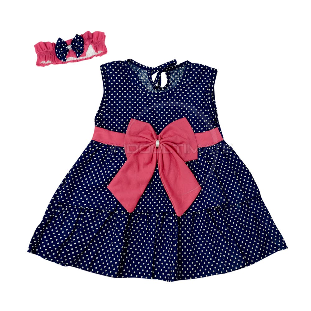 Dress Bayi + FREE Bando PLANET KIDZ TRS-117 Dress Rok Bayi Baju Rok Terusan Bayi Perempuan