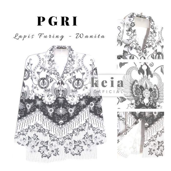 Baju Batik PGRI  Lapis Furing PNS JUMBO 4L 5L - WANITA 4L