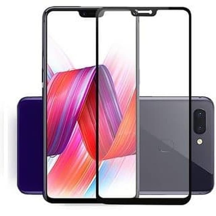 Tempered Glass Full Cover Oppo F7 - Black