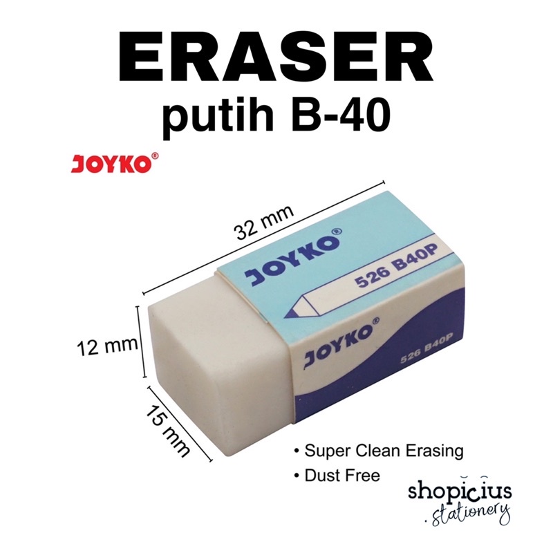 

Penghapus Setip Eraser Joyko PUTIH B40