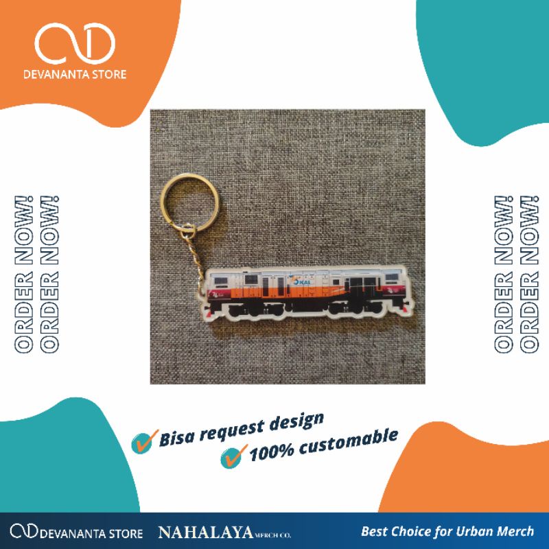 Gantungan Kunci Miniatur Kereta Lokomotif CC206 Livery Merdeka